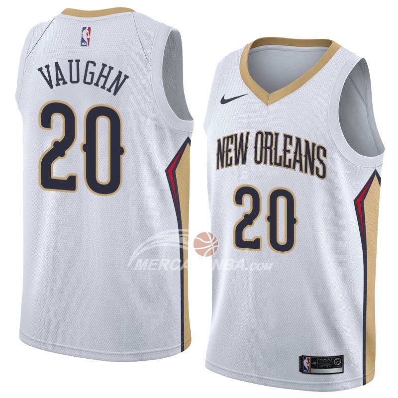 Maglia New Orleans Pelicans Rashad Vaughn Association 2018 Bianco